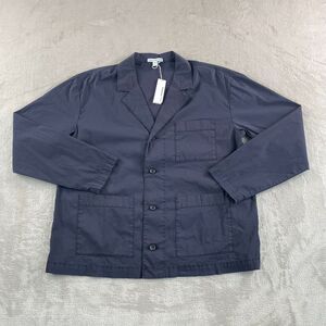 James Perse Blazer Chore Coat Women 2 Medium Navy Lightweight Oversized Fit NWT‎